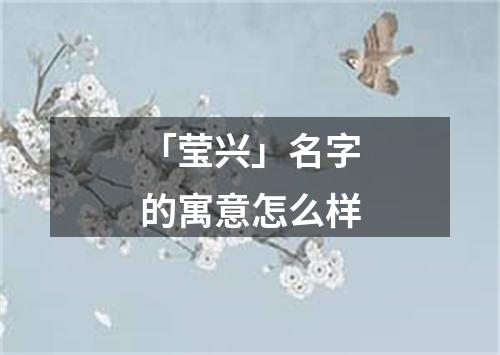 「莹兴」名字的寓意怎么样