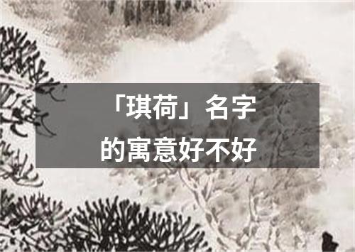 「琪荷」名字的寓意好不好