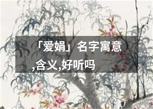 「爱娟」名字寓意,含义,好听吗