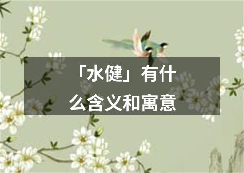 「水健」有什么含义和寓意