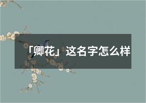 「卿花」这名字怎么样