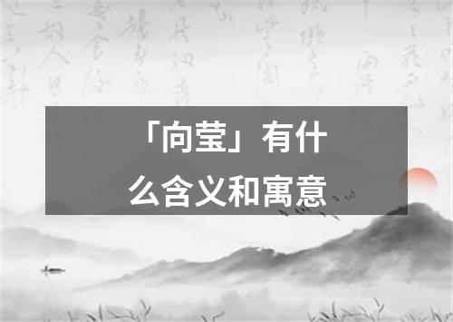 「向莹」有什么含义和寓意