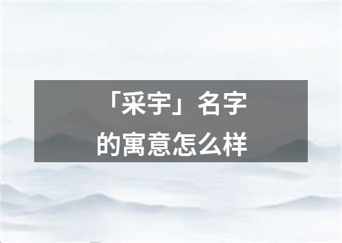 「采宇」名字的寓意怎么样