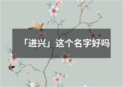 「进兴」这个名字好吗