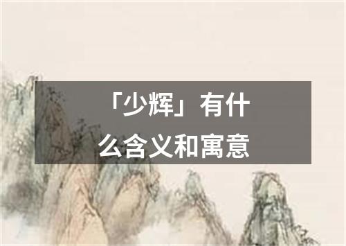 「少辉」有什么含义和寓意