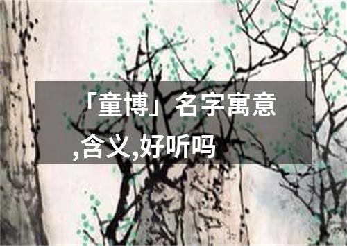 「童博」名字寓意,含义,好听吗