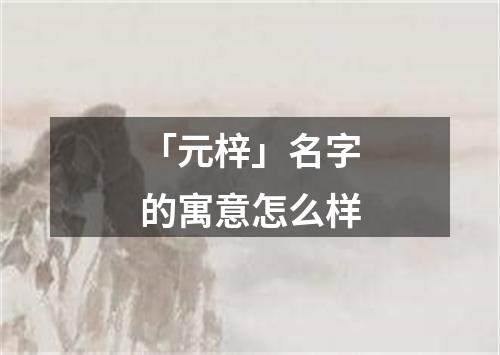 「元梓」名字的寓意怎么样