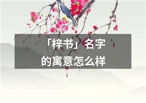 「梓书」名字的寓意怎么样