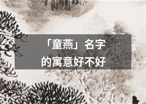 「童燕」名字的寓意好不好