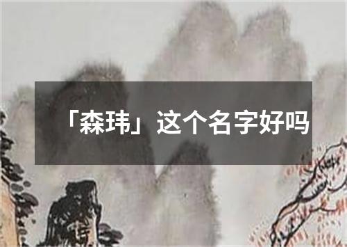 「森玮」这个名字好吗