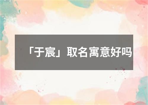 「于宸」取名寓意好吗