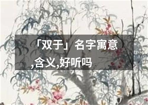 「双于」名字寓意,含义,好听吗