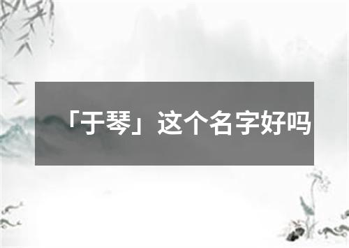 「于琴」这个名字好吗