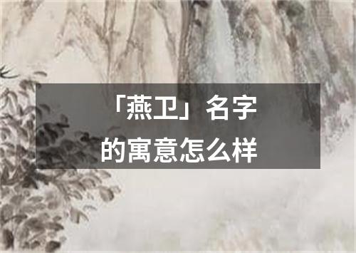 「燕卫」名字的寓意怎么样