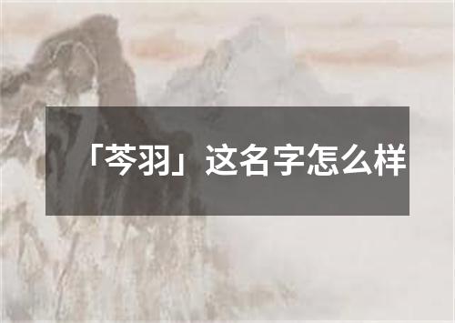 「芩羽」这名字怎么样