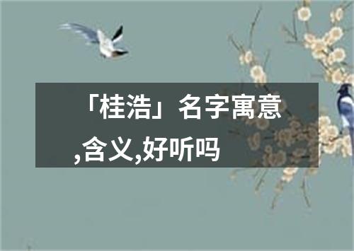 「桂浩」名字寓意,含义,好听吗