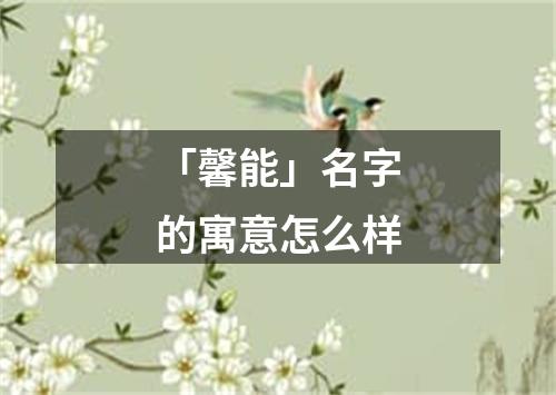 「馨能」名字的寓意怎么样