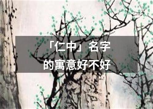 「仁中」名字的寓意好不好