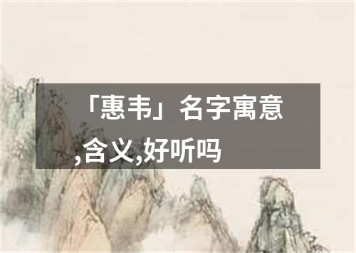 「惠韦」名字寓意,含义,好听吗