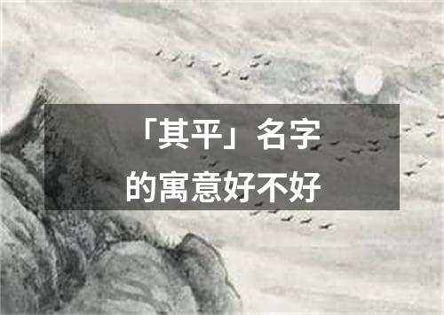 「其平」名字的寓意好不好