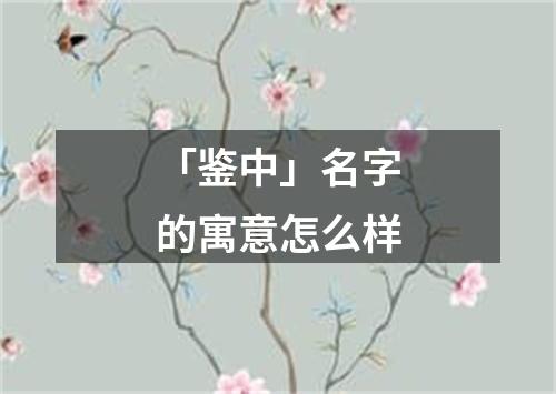 「鉴中」名字的寓意怎么样