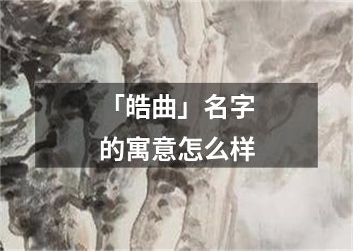 「皓曲」名字的寓意怎么样