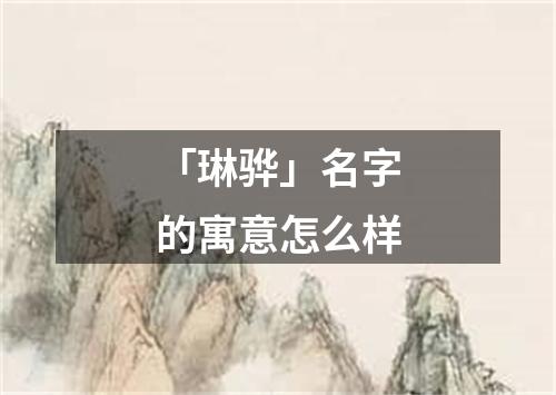 「琳骅」名字的寓意怎么样