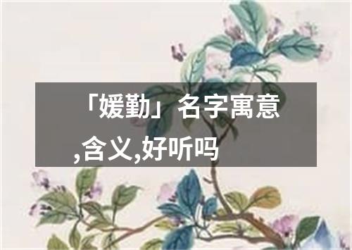 「媛勤」名字寓意,含义,好听吗