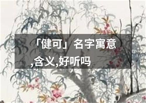 「健可」名字寓意,含义,好听吗