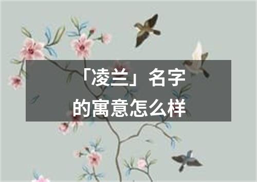 「凌兰」名字的寓意怎么样