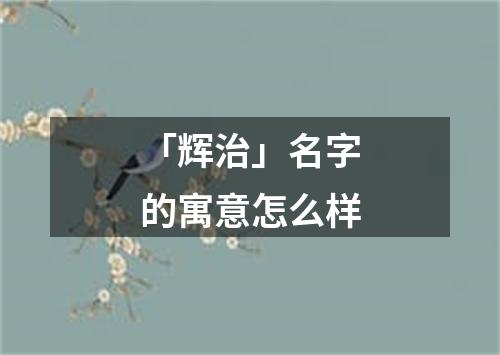 「辉治」名字的寓意怎么样