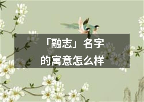 「融志」名字的寓意怎么样