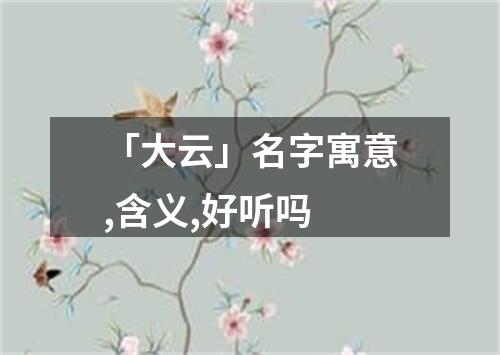 「大云」名字寓意,含义,好听吗