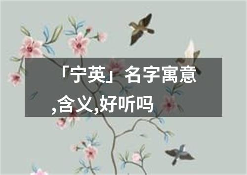 「宁英」名字寓意,含义,好听吗