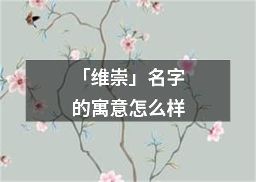 「维崇」名字的寓意怎么样