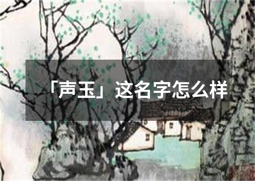 「声玉」这名字怎么样