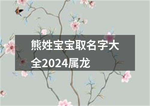 熊姓宝宝取名字大全2024属龙