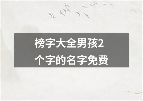 榜字大全男孩2个字的名字免费