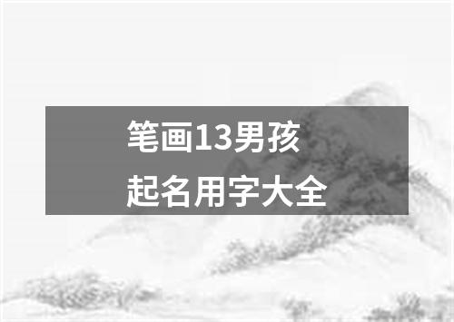 笔画13男孩起名用字大全