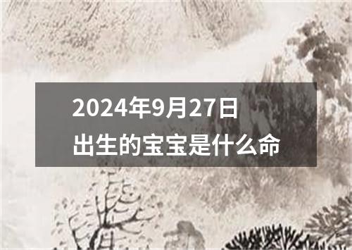 2024年9月27日出生的宝宝是什么命