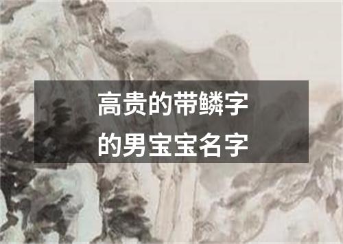 高贵的带鳞字的男宝宝名字