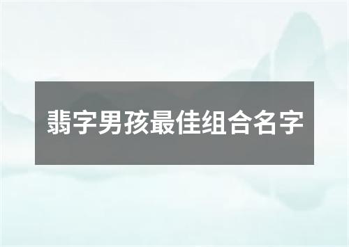 翡字男孩最佳组合名字