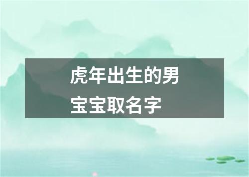 虎年出生的男宝宝取名字