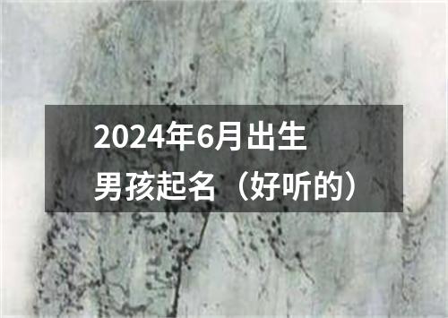 2024年6月出生男孩起名（好听的）