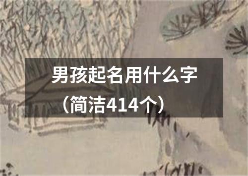 男孩起名用什么字（简洁414个）