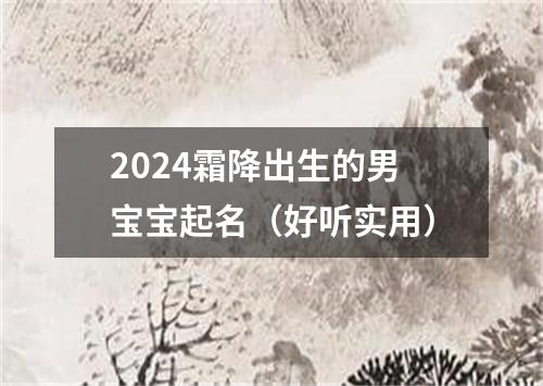 2024霜降出生的男宝宝起名（好听实用）