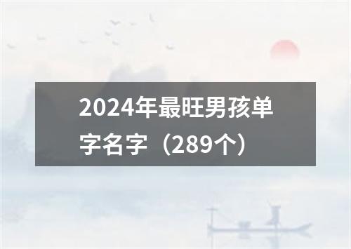 2024年最旺男孩单字名字（289个）