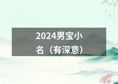 2024男宝小名（有深意）