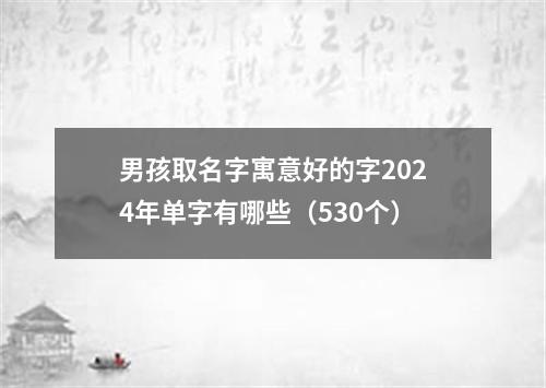 男孩取名字寓意好的字2024年单字有哪些（530个）