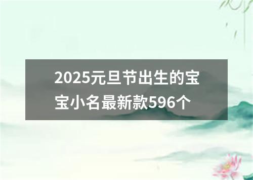 2025元旦节出生的宝宝小名最新款596个